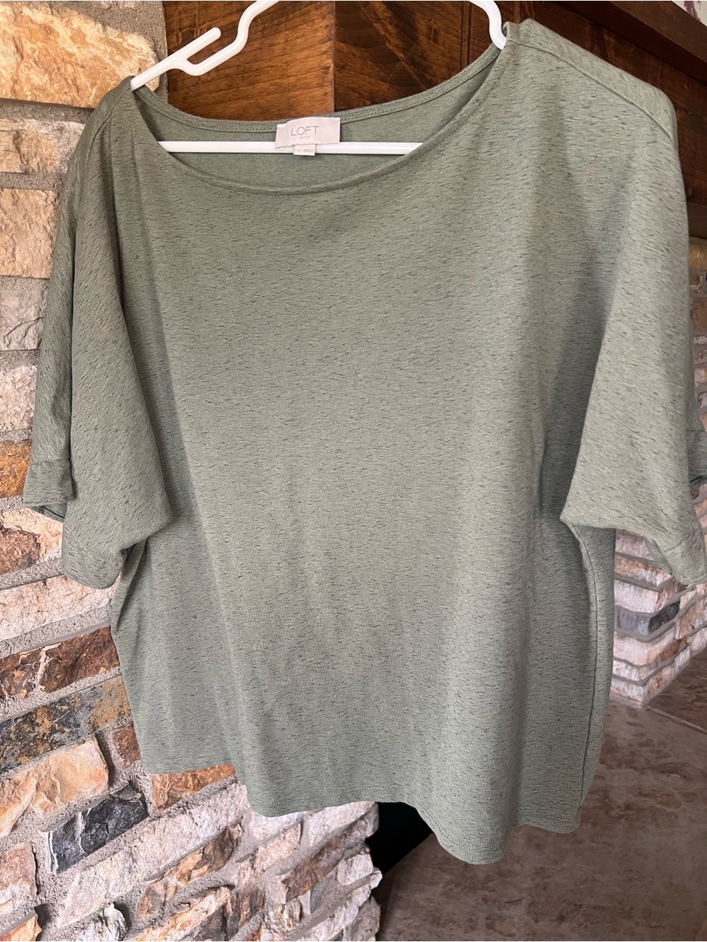LOFT Sage Green Short Sleeve Relaxed Tee